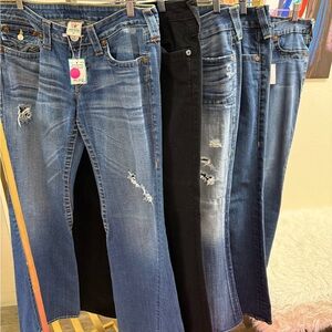 Stylish Women's Blue and Black Jeans - Lot of 5
